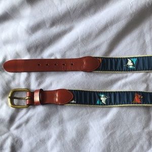 Leather and fabric belt